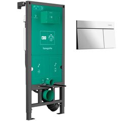 Инсталляция для унитаза 3в1 hansgrohe iframe 01022180 universal 1120 с панелью смыва element e 66003000 хром в Астане фото № 1