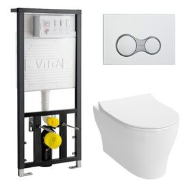 Комплект vitra bella: унитаз 4449b003-0101 с инсталляцией и кнопкой в Астане фото № 1