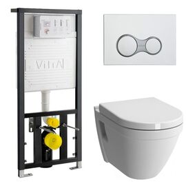 Комплект vitra s50: унитаз с биде 5318b003-0850 с инсталляцией и кнопкой в Астане фото № 1