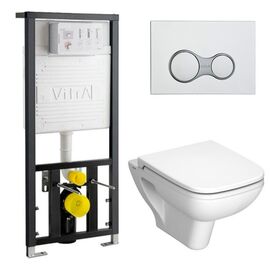 Комплект vitra s20: унитаз 5507b003-0101 с инсталляцией и кнопкой в Астане фото № 1