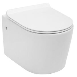 унитаз подвесной aquanet atago w bl-104n-wht   rimlees. тонкая крышка с микролифтом. в Астане фото № 1