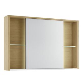 шкаф зеркальный edelform с подсветкой уника 80, белый с дуб гальяно в Астане фото № 1