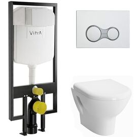 Комплект vitra zentrum: унитаз 9012b003-7206 с инсталляцией и кнопкой в Астане фото № 1
