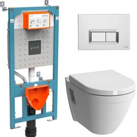 Комплект vitra s50: унитаз-биде 5318b003-0850 с инсталляцией и кнопкой 740-0680 в Астане фото № 1