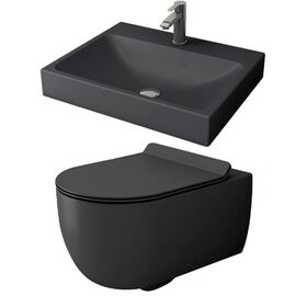 Подвесной унитаз bocchi v-tondo 1416-020-0129 с раковиной scala 1077-020-0126 в Астане фото № 1