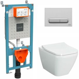 унитаз с инсталляцией 4в1 vitra integra square 9856b003-7206, безободковый в Астане фото № 1