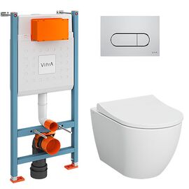 унитаз с инсталляцией vitra mia round smoothflush 9873b003-7201 безободковый в Астане фото № 1