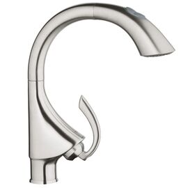 смеситель для кухни grohe к4 33782sd0 с выдвижным изливом, суперсталь в Астане фото № 1
