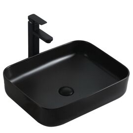 раковина накладная hans m9084b 50x40 см, черная матовая в Астане фото № 1