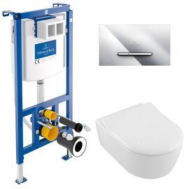 унитаз с инсталляцией 5в1 villeroy&boch avento 5656rs01 viconnect 92242700 92218061, хром в Астане фото № 1