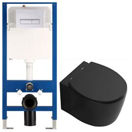 унитаз с инсталляцией 5в1 hans m5510b h5108-0207, прямоугольная белая клавиша в Астане фото № 1