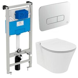 Комплект ideal standard connect air : унитаз e005401 aquablade с инсталляцией и кнопкой m3 r0123jg в Астане фото № 1