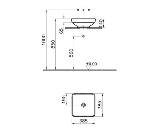 раковина vitra water jewels 4334b070-0016 40 черный в Астане фото № 4