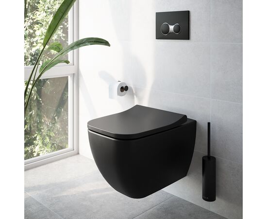 унитаз подвесной vitra shift 7742b083-0075 черный, тонкое сиденье с микролифтом в Астане фото № 2