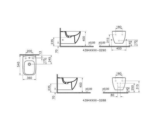 Биде подвесное vitra shift 4394b003-1655 в Астане фото № 3