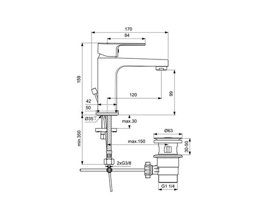 смеситель для раковины ideal standart cerafine d bc491aa в Астане фото № 2