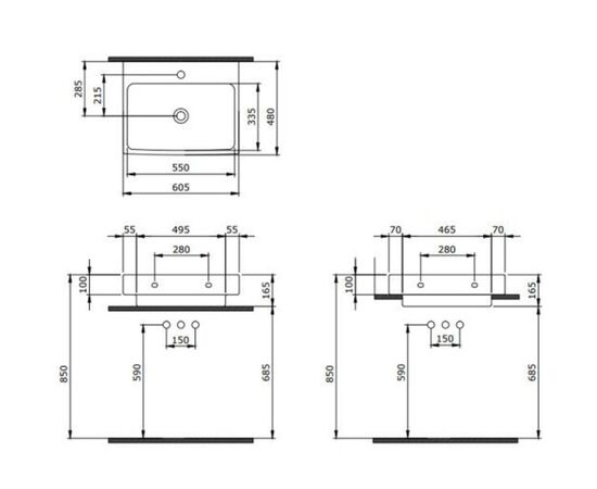 раковина накладная scala bocchi 1077-001-0126 60*48 белый глянец в Астане фото № 3