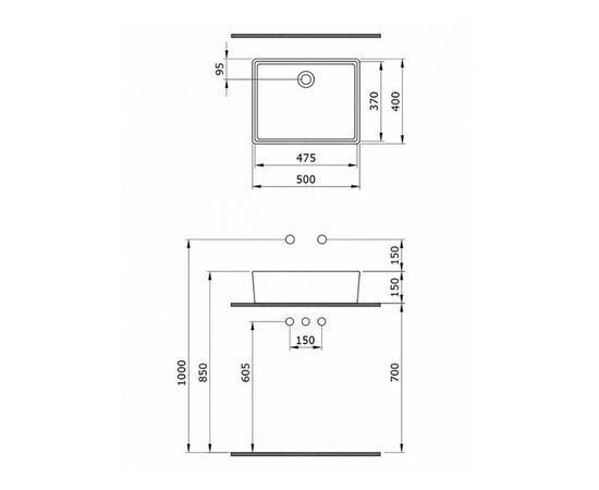 раковина накладная bocchi milano 1215-001-0125 50x40см в Астане фото № 3