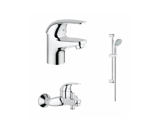 Набор смесителей grohe euroeco 124428 3в1 для ванной комнаты в Астане фото № 1