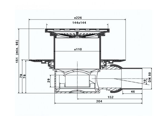 трап для душа pestan confluo standard 13000085 15x15см в Астане фото № 2