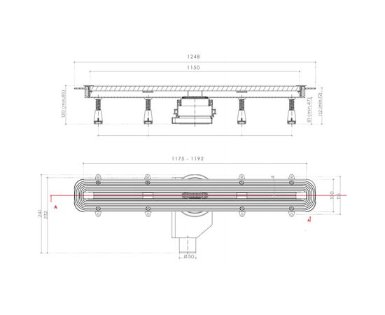 Душевой лоток pestan confluo slim line 13100038 115см в Астане фото № 3