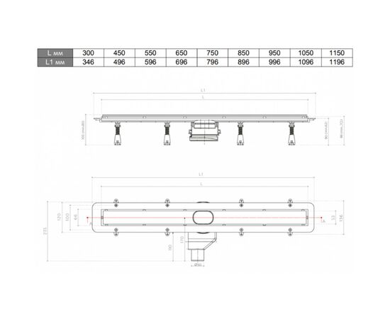 Душевой лоток pestan confluo 13701232  frameless line 750мм в Астане фото № 2