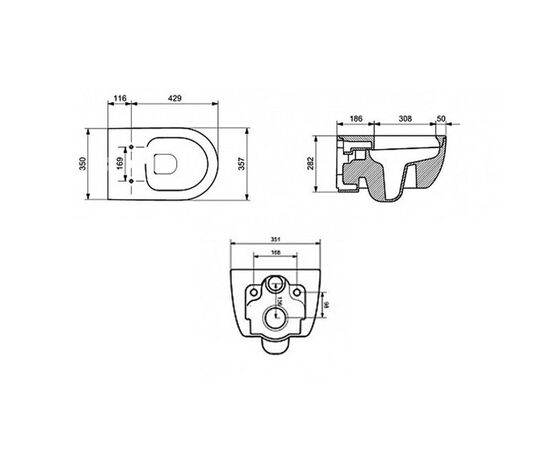 Подвесной унитаз bocchi v-tondo  1416-001-0129 rimless белый глянец в Астане фото № 3