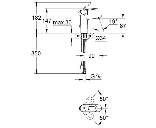 смеситель для раковины grohe bauloop 23336000 в Астане фото № 3