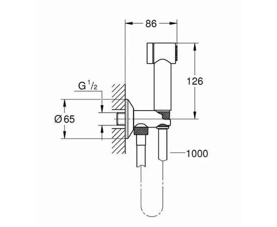 Душ гигиенический grohe sena 26329000 1 вид струи в Астане фото № 2