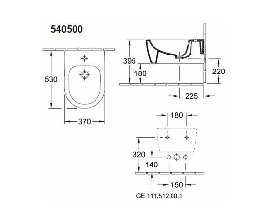 Биде villeroy & boch avento 54050001 в Астане фото № 3