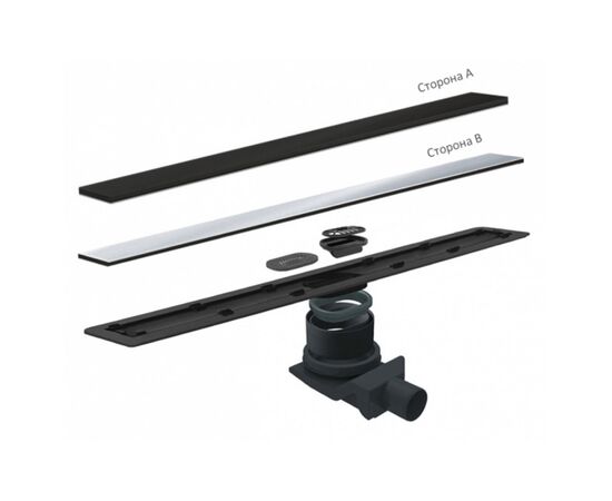 Душевой лоток pestan confluo frameless line 650 black glass 13701204 матовый хром/черное стекло в Астане фото № 3