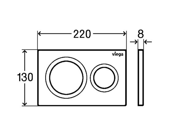 Клавиша смыва viega prevista 773779 visign for style 20, хром в Астане фото № 2