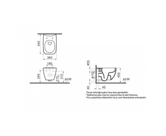 унитаз подвесной vitra shift 7742b003-0075 безободковый с тонкой крышкой микролифт в Астане фото № 4