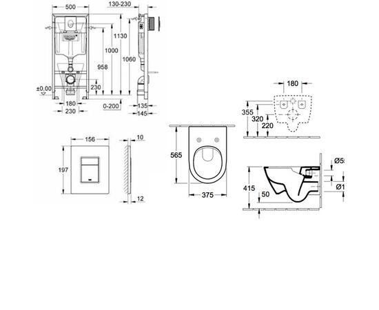 унитаз с инсталляцией 5в1 grohe rapid sl + villeroy & boch subway 2.0 в Астане фото № 2