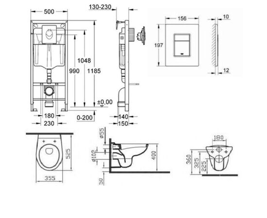 унитаз с инсталляцией grohe rapid sl (normus 6855) в Астане фото № 2