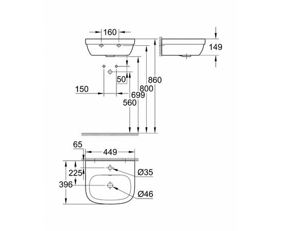 Мини-раковина grohe euro ceramic 45 см 39324000 в Астане фото № 3