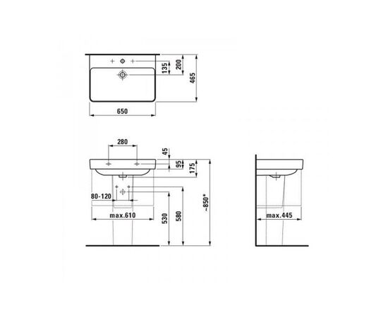 раковина встраиваемая laufen pro s h8109640001041 (650x465) в Астане фото № 3