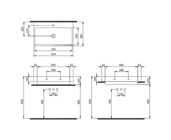 раковина накладная bocchi scala 1078-004-0126 80x48 черная матовая в Астане фото № 3