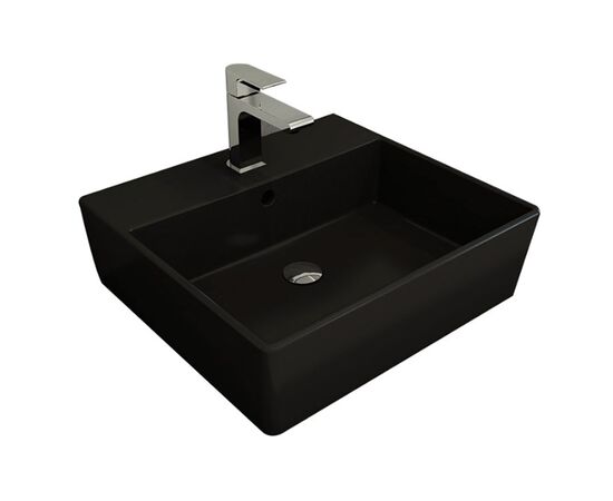 раковина накладная bocchi milano 1216-004-0126 50 см черная матовая в Астане фото № 1