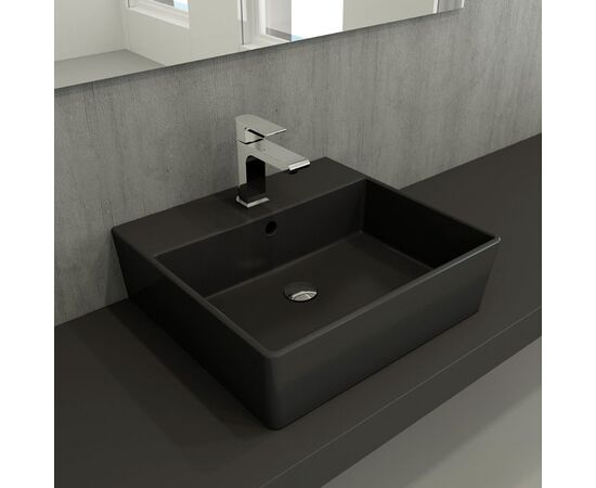 раковина накладная bocchi milano 1216-020-0126 50 см антрацит матовый в Астане фото № 2