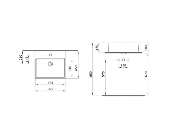 раковина накладная bocchi milano 1216-020-0126 50 см антрацит матовый в Астане фото № 3