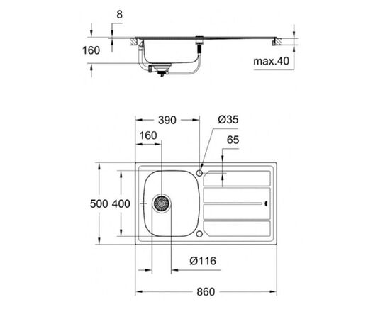 Кухонная мойка grohe k200 31552sd0 с корзинчатым вентилем в Астане фото № 4