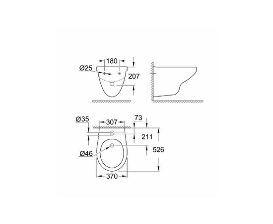 Биде стандартное grohe bau ceramic 39433000 в Астане фото № 3