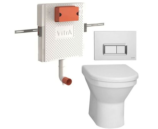 Комплект vitra s50: унитаз 5323b003-0075 с инсталляцией и кнопкой 740-0680/801-003-003 в Астане фото № 1