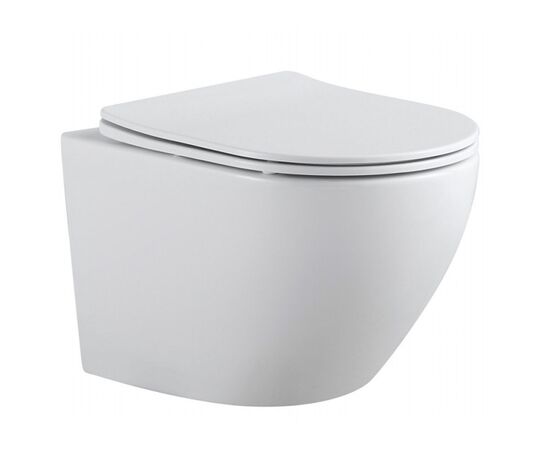 унитаз подвесной aquanet  cetus 2 new rimlees. тонкая крышка с микролифтом. в Астане фото № 1