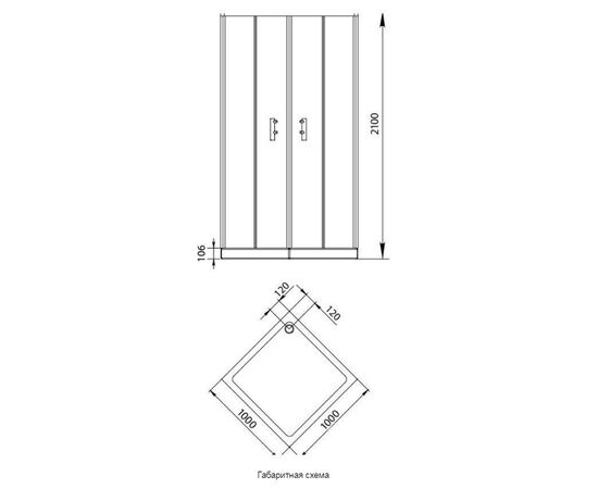 Душевой уголок aquanet 100x100 alfa naa1142 в Астане фото № 6