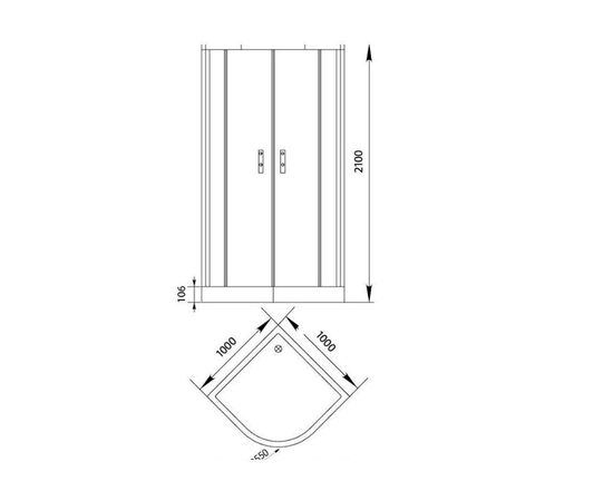 Душевой уголок aquanet 100x100 alfa naa2142 в Астане фото № 4