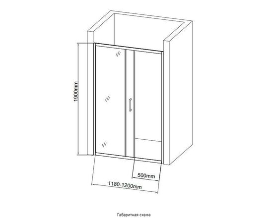 Душевая дверь aquanet 120x190 sd-1200a в Астане фото № 2