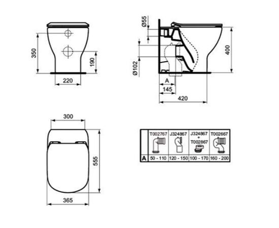 унитаз приставной ideal standard tesi t007701 aquablade с микролифтом в Астане фото № 3