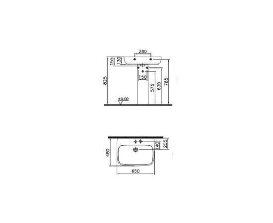раковина напольная vitra shift 4383b003-0001 65см с пьедесталом в Астане фото № 2